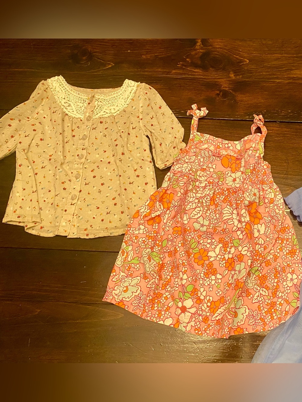 Bundle: Oshkosh Genuine Kids Toddler Top & Floral Sun Dress 18M